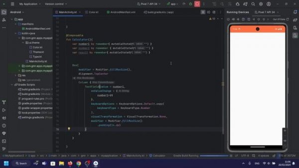 Creating Simple Calculator App using Kotlin and Jetpack Compose in Android Studio.