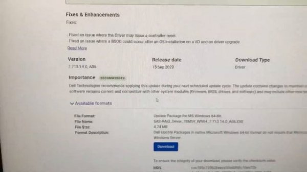 How to download driver RAID H755 for windown 2016 When setup Server Dell 15G