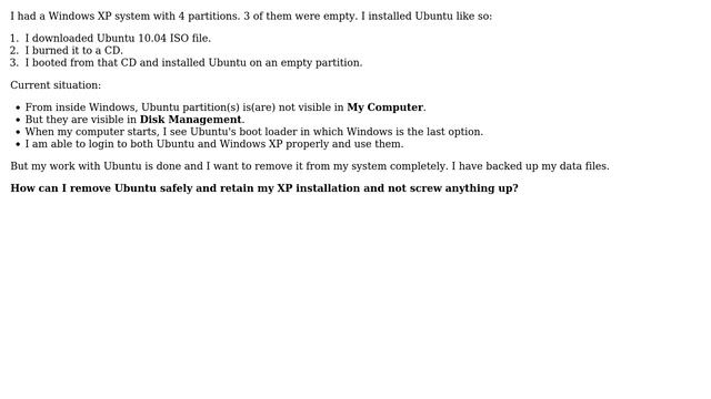 How can I remove Ubuntu safely and get back everything to the previous state? смотреть онлайн