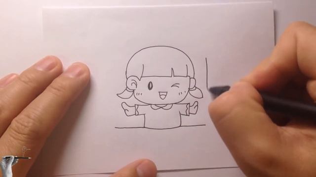 Character stick figure: Little girl opening window 👧 смотреть онлайн