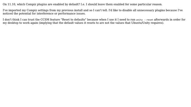 Ubuntu: Which Compiz plugins can I safely disable? смотреть онлайн