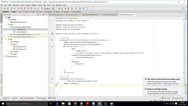 Android Studio 2.3.3 Tutorial : Working with multiple activity смотреть онлайн