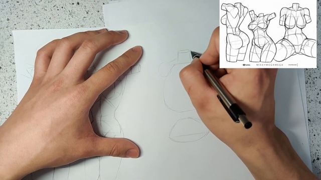 Drawing female body curves timelapse смотреть онлайн