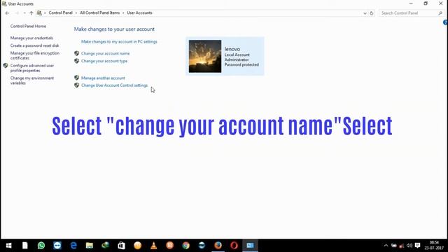 Change Account username in Windows 10