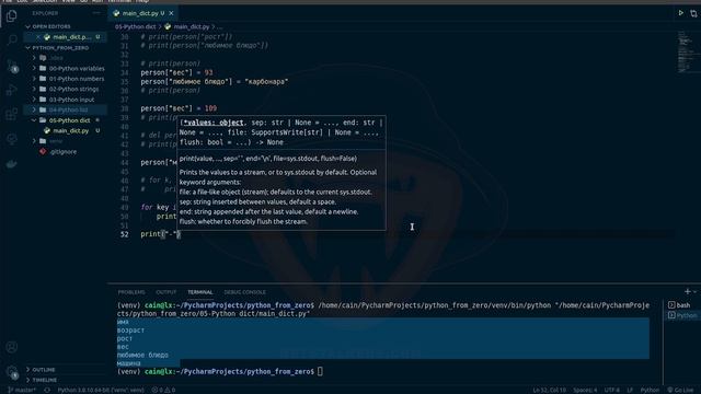 Python с нуля | Словари в Python | Методы словарей, перебор словарей в Python смотреть онлайн