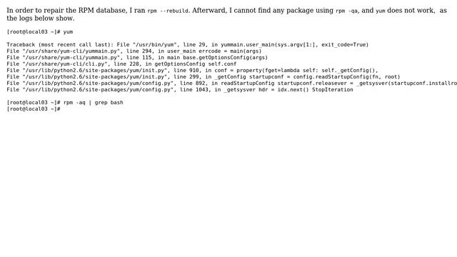 Unix & Linux: `rpm -q` and `yum` break after `rpm --rebuild` смотреть онлайн