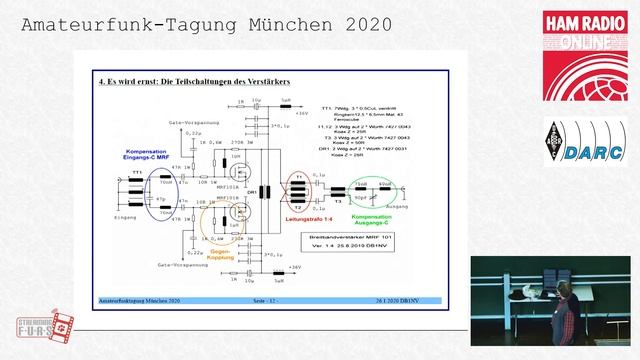 AFU Tag München 2020 - DB1NV: 100W Linearverstärker(1-50MHz) Mit Modernen Transistoren