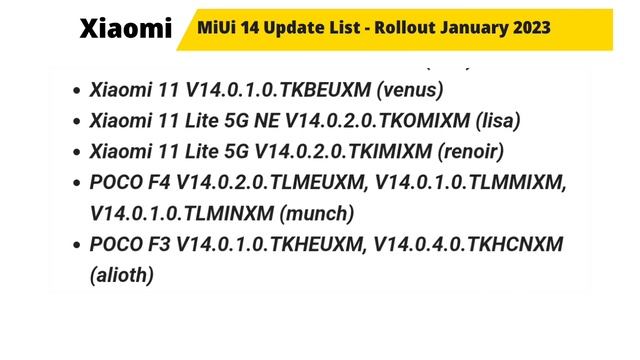 Miui 14 Update list & Date/Android 13 update/New update Redmi, Poco, Xiaomi Release in January 2023 смотреть онлайн