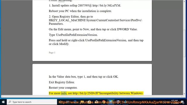 Fix Roaming user profiles versioning incompatibility in Windows 10/8/7 смотреть онлайн