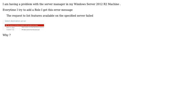 The request to list features available on the specified server failed: Windows Server 2012 смотреть онлайн