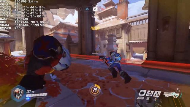 Overwatch (오버워치, 낮음) | Ryzen 7 1700 OC & Gigabyte AORUS GeForce GTX 1080 Ti 11GB Xtreme Gaming смотреть онлайн