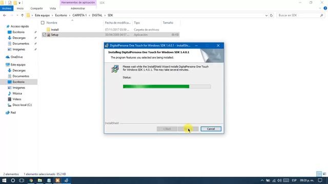 Installing Digital Persona One Touch for Windows SDK 1.4.0.1 смотреть онлайн