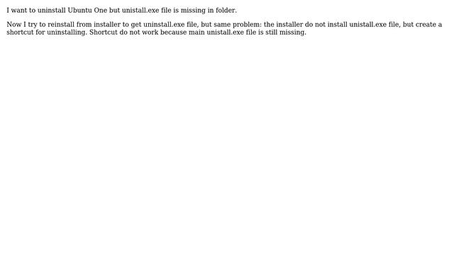 Ubuntu: Ubuntu One windows Uninstall.exe file missing смотреть онлайн