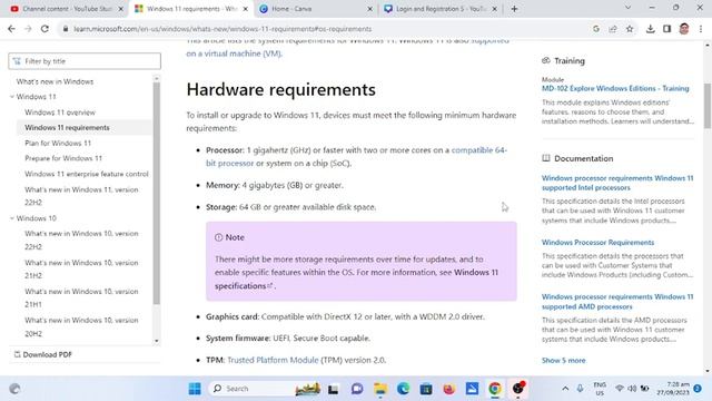 Hardware Requirements of Microsoft Windows 11 Operating System смотреть онлайн
