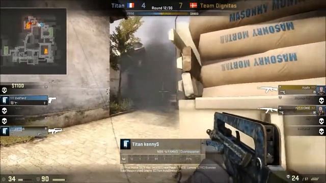 CSGO demo(kennyS) Titan vs Dignitas inferno BO3 second map FACEIT 2014 смотреть онлайн