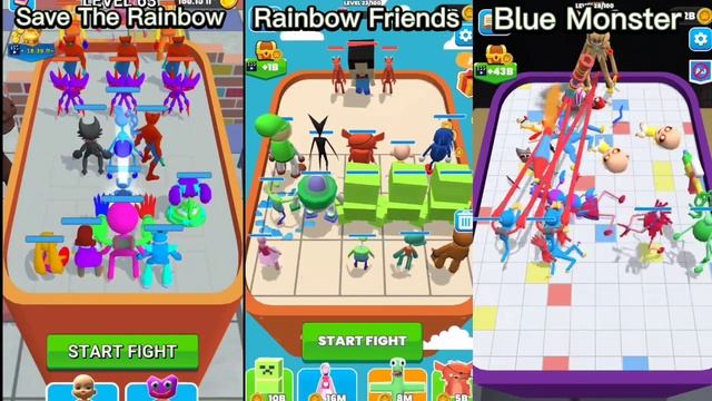 Merge Blue Monster Vs Merge Master Rainbow Friends Vs Merge Save The Rainbow Android Gameplay Part смотреть онлайн