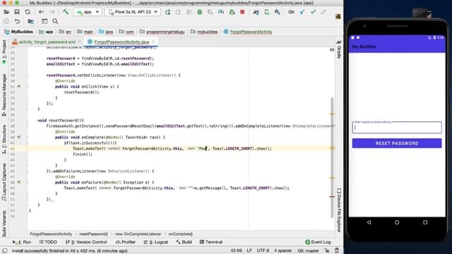 #17 Android & Firebase Authentication - Reset Password Using Email смотреть онлайн