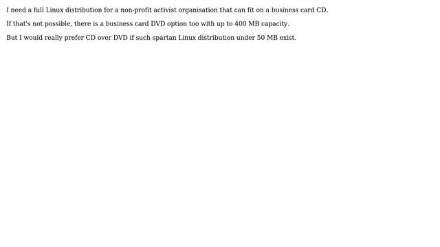 Full Linux distro under 50 MB for a business card CD (2 Solutions!!) смотреть онлайн