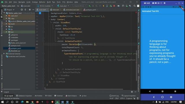 flutter text animation - animated text kit package смотреть онлайн