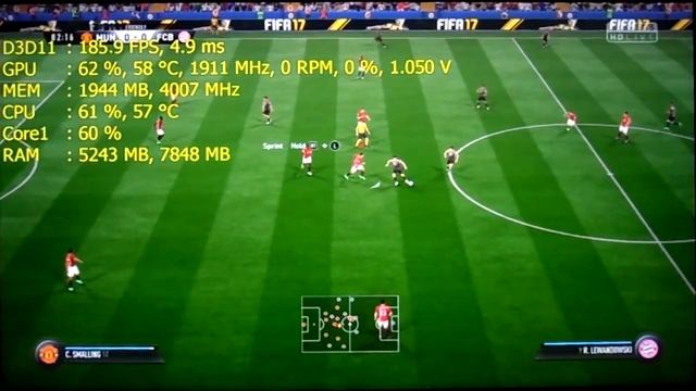 FIFA 17 - GTX 1060 6GB - i7 920 - 1080p Test смотреть онлайн