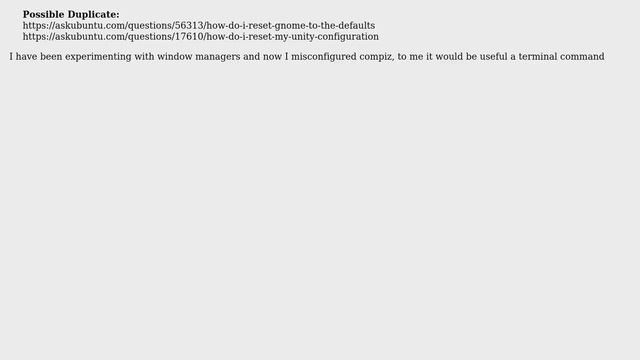 Ubuntu: How can I reset the defaults settings in Unity? смотреть онлайн