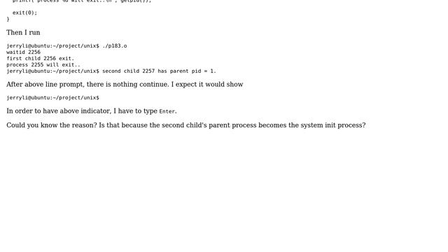 Unix & Linux: There is no bash indicator prompt after a forked process terminates (2 Solutions!!) смотреть онлайн