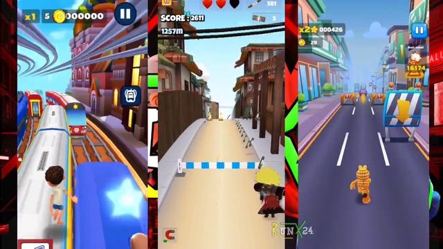 Luca Subway Run 3D VS Garfield Rush VS Naru Runner : Streetway Rush Gameplay смотреть онлайн