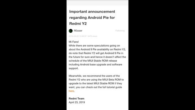 REDMI Y2/S2 ANDROID PIE UPDATE ROLLING OUT FOR BETA USERS смотреть онлайн