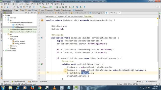 Android Intent Tutorial (Explicit Intent)- Part  2 #7