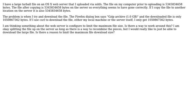 Unix & Linux: Server reports incorrect file size when downloading a large file смотреть онлайн