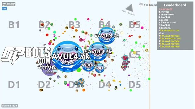 AGAR.IO SERVER TAKEOVER WITH BOTS #169 || OP-BOTS.COM смотреть онлайн