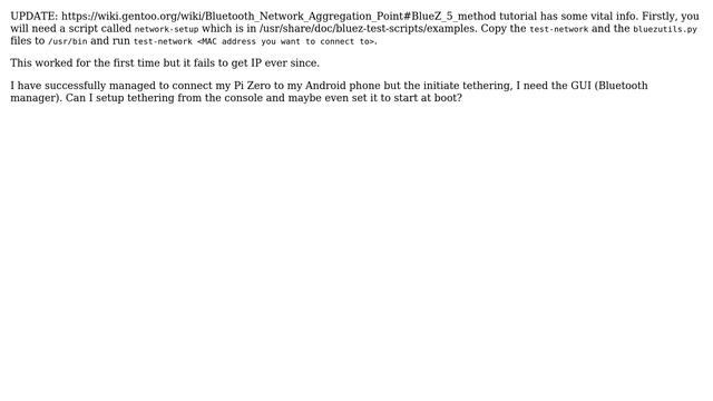 Raspberry Pi: Terminal setup of Bluetooth tethering (2 Solutions!!) смотреть онлайн