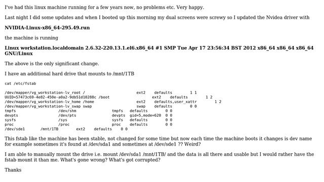 DevOps & SysAdmins: Centos - fstab - mount keeps changing смотреть онлайн