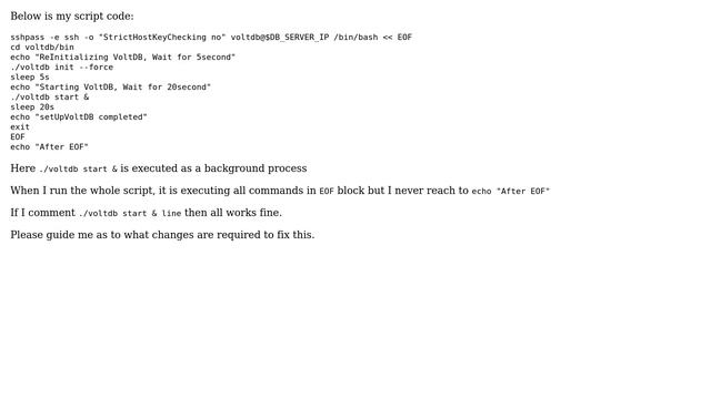 Not Terminating EOF with sshpass смотреть онлайн