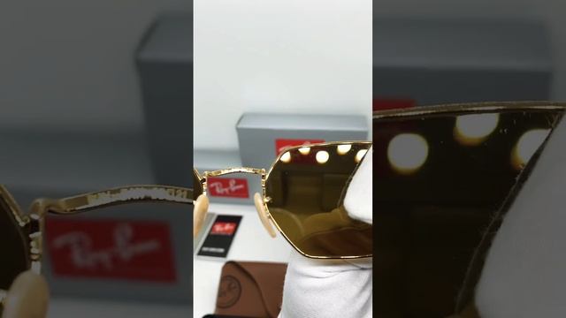 Солнцезащитные очки Ray Ban Octagonal RB 3556 001/33(золотая оправа и коричневые линзы) смотреть онлайн