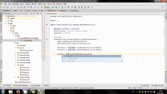 Develop simple Calculator app in Android Studio смотреть онлайн