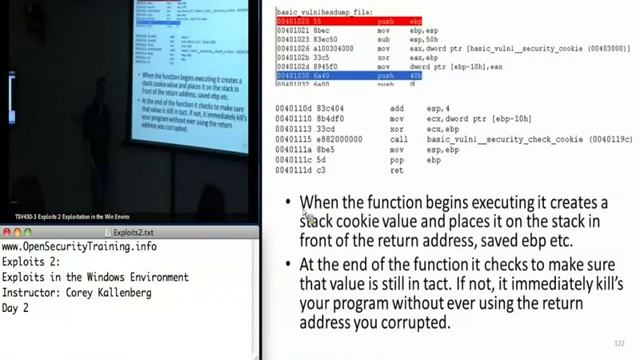 OpenSecurityTraining Exploits 2 Exploitation in the Windows Environment (day 2 part 1) смотреть онлайн