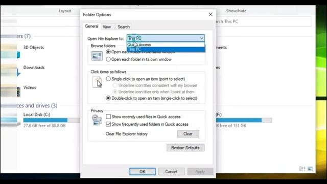 How to Delete Quick Access files & Stop File explorer starting at Quick Access смотреть онлайн