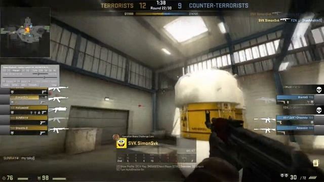 CS:GO - Nuke 5 kills competitive with planting bomb смотреть онлайн