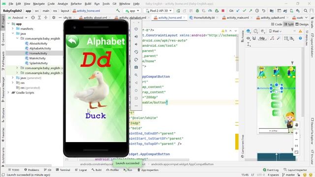 Android application for kids with free source code || English alphabets with sound смотреть онлайн