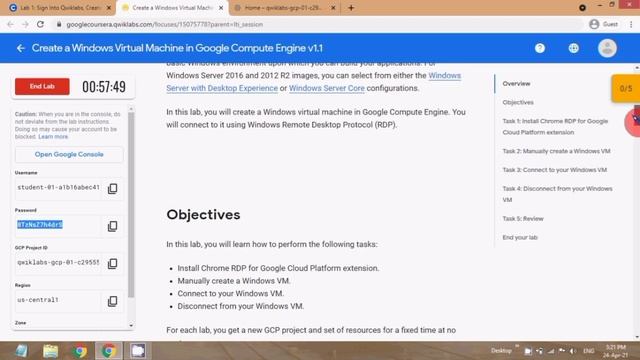 Coursera: Develop and Deploy Window Application on GCP Lab 1: Sign Into Qwiklabs, Create a Window V смотреть онлайн