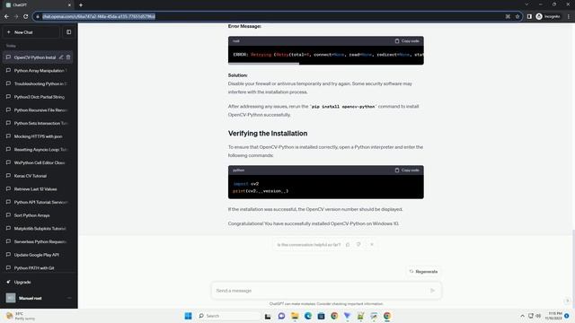 Error while attempting to install opencv python using pip on Windows 10 смотреть онлайн
