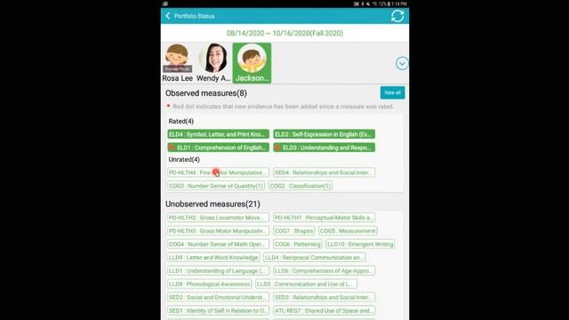 Educator App L Rate A Single Measure (Android)