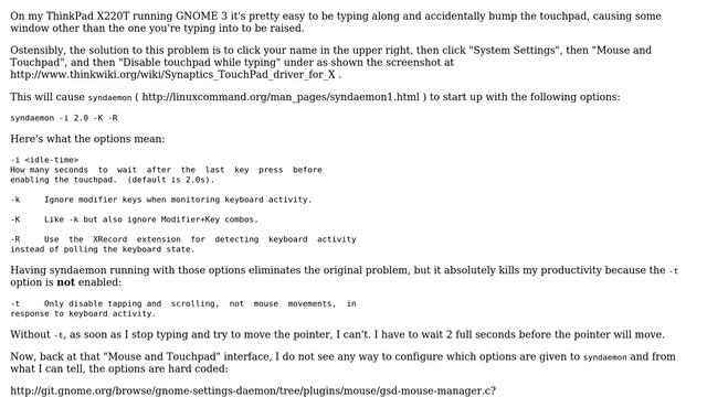 Unix & Linux: Can I prevent "Disable touchpad while typing" from affecting mouse movements? смотреть онлайн