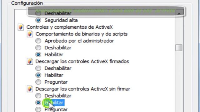 Habilitación Controles y Complementos ActiveX смотреть онлайн