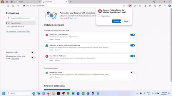 How To Remove Total Adblock Ad Blocker From Microsoft Edge