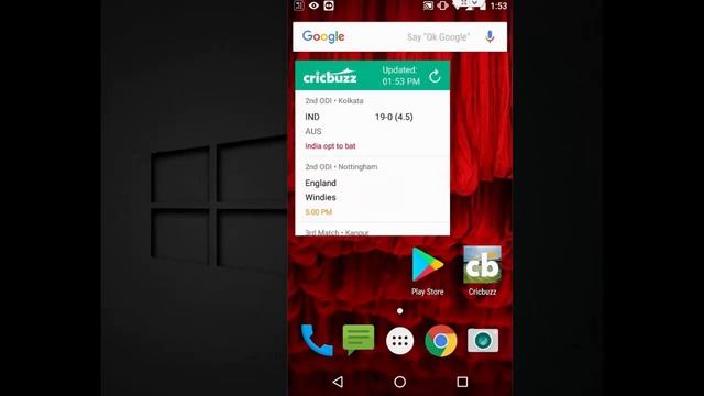 Live Cricket Score On Android Home Screen & Notification Bar