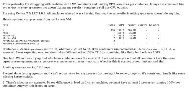 Unix & Linux: LXC cpu.shares doesn't work смотреть онлайн