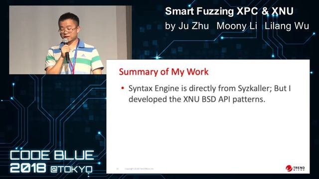 [CB18] Smart Fuzzing XPC & XNU by Juwei Lin, Lilang Wu, Moony Li смотреть онлайн