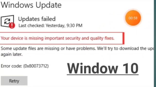 Window 10 your device is missing important security and quality fixes problem solved смотреть онлайн